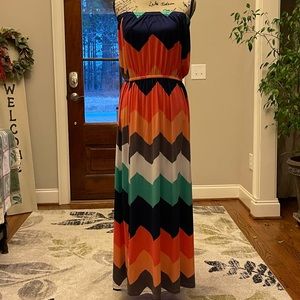 Sleeveless Chevron Dress